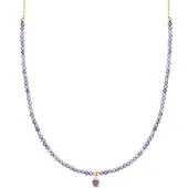 Luxenter Halskette , Athat aus Metalllegierung und Amethystzirkonia mit 18K vergoldetem Finish