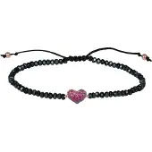 Luxenter Liebesarmreif aus 925er Sterlingsilber und Rubin-Zirkonia mit 18 Karat Rosévergoldung