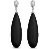 Luxenter Ohrringe, 925er Sterlingsilber und Onyx rhodiniert