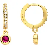 Luxenter Warlah-Zirkonia-Rubin-Ohrringe aus 18 Karat Gelbgold