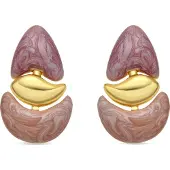 Luxenter Ohrringe in 18 Karat Gelbgold und Fuchsia lackiert – Ismaly