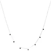 Luxenter , Khosar-Halskette aus 925er Sterlingsilber und rhodiniertem Onyx