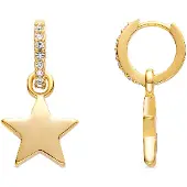 Luxenter 18K Gelbgold plattierte Brillant Zirkonia Ohrringe - Star