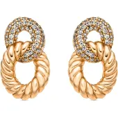 Luxenter Ohrringe mit 18-karätiger Gelbgold-Finish und Zirkonia-Brillanten – Ramcall