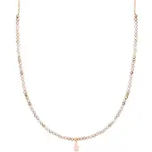 Luxenter Halskette , athat aus Metalllegierung und champagnerfarbenen Zirkonias, 18K vergoldet