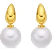 Luxenter White Pearl Ohrringe in 18-karat-Gelbgold - Rosmi