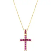 Luxenter -Halskette aus Metalllegierung und Rubinzirkonia aus 18-karat-Gelbgold - Amku