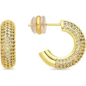 Luxenter Ohrringe mit 18 Karat Gelbgold-Finish und funkelnden Zirkonia-Steinen – Niras