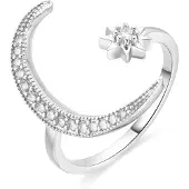Luxenter Ring Meral, mit glänzenden Zirkonen, rhodiniert