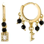 Luxenter Schwarzer Achat Ohrringe aus 18K Gelbgold - Ordzun