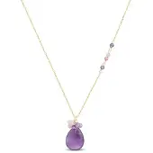 Luxenter -Halskette, Adak aus Metalllegierung und natürlicher Amethyst, 18K vergoldet