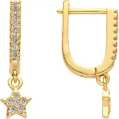 Luxenter Ohrringe mit 18 Karat Gelbgold-Finish und Brillanz-Zirkonia – Sasai