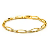 Luxenter Armband mit funkelnden Zirkonia-Steinen, 18 Karat Gelbgold-Finish – Thylo