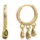 Luxenter Smaragd Zirkonia Ohrringe aus 18k Gelbgold - Atzul