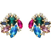 Luxenter Blue Crystal Ohrringe in 18k Gelbgold - Nyuva