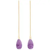 Luxenter , zoqoyi Ohrringe aus 925 Sterlingsilber und natürlichem Amethyst 18K vergoldet
