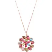 Luxenter -Halskette aus Metalllegierung und mehrfarbigem Zirkonia mit 18-karat-Roségold - Casil