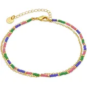 Luxenter -Armband aus Metalllegierung und lila Kristall, gefertigt in 18-karat-Gelbgold – Zasau