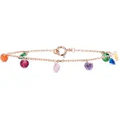 Luxenter , Rolcon-Armband aus 925er Sterlingsilber und mehrfarbigen Zirkonen mit 18K Rosévergoldung