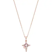 Luxenter -Halskette aus brillantem Metall und Zirkonia-Legierung, gefertigt in 18-karat-Roségold – Kailial