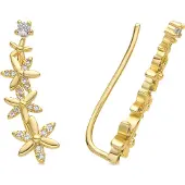 Luxenter Ohrringe mit 18-karätigem Gelbgold-Finish und funkelndem Zirkonia – Anah