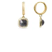 Luxenter Ohrringe mit dunkelblauen Kristallen in 18K Gelbgold - Liw