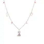 Luxenter , 925er Sterlingsilber und rosa Turmalin mit rhodinierten Zirkonen als Halskette