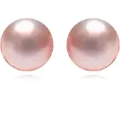 Luxenter Ohrringe, 925er Sterlingsilber und rhodinierte rosa Perlenkette