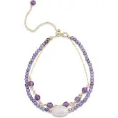 Luxenter -Armband, Metalllegierung Ekhao und Amethyst-Zirkonia 18K vergoldet