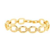 Luxenter Armband mit funkelnden Zirkonia-Steinen, 18 Karat Gelbgold-Finish – Insio