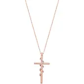 Luxenter -Halskette aus brillantem Metall und Zirkonia-Legierung, verarbeitet in 18-karat-Roségold – Cruz