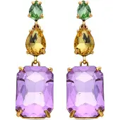 Luxenter Purpurkristall-Ohrringe aus 18k Gelbgold - Phiaqua