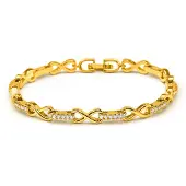Luxenter Armband mit funkelnden Zirkonia-Steinen, 18 Karat Gelbgold-Finish – Raak