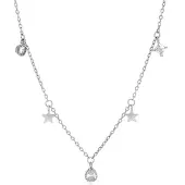 Luxenter Sterling Silber 925 Halskette mit rhodinierten Zirkonia - Stern