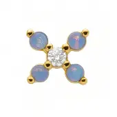 Luxenter Piercing aus Zirkonia mit 18 Karat Gelbgold-Finish – Acano