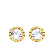 Luxenter Ohrringe, 925 Sterling Silber Naadim und glänzende 18K vergoldete Zirkonias