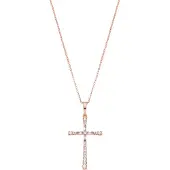Luxenter -Halskette aus brillantem Metall und Zirkonia-Legierung, verarbeitet in 18-karat-Roségold – Cruz