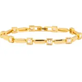 Luxenter Armband mit funkelnden Zirkonia-Steinen, 18 Karat Gelbgold-Finish – Aslion