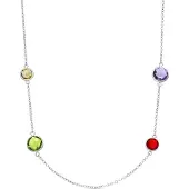 Luxenter -Halskette aus mehrfarbigem Metall und Zirkonia-Legierung, veredelt mit Rhodium – Dowka