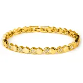 Luxenter Armband mit funkelnden Zirkonia-Steinen, 18 Karat Gelbgold-Finish – Lyth
