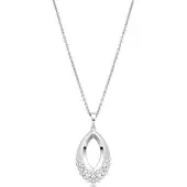 Luxenter -Halskette aus brillanter Metalllegierung und Zirkonia-Rhodium-Finish – Liwen