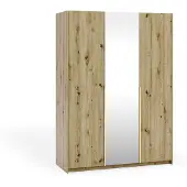 Masseno Drehtürenschrank THALIA 148/204/58cm 3-türig mit Spiegel Eiche Artisan