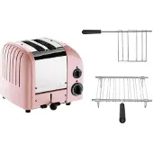 Dualit Toaster Paket 2, 2er Toaster mit Brötchenaufsatz und Sandwichzange Pink