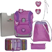DERDIEDAS ErgoFlex Tiny Purple Unicorn Schulranzenset 5-teilig