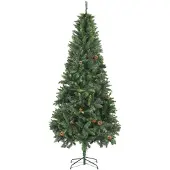 vidaXL Künstlicher Weihnachtsbaum mit Kiefernzapfen Grün 210 cm