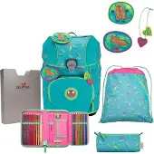 DERDIEDAS ErgoFlex Tiny Exklusiv Superflash Schulranzenset 5-teilig Paradise türkis