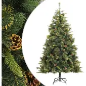 Syfax Künstlicher Weihnachtsbaum Klappbar mit Zapfen 240 cm