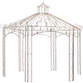 Syfax Gartenpavillon Antikbraun 4 m Eisen
