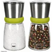MamboCat 2er Set Molino Gewürzmühlen grün Glas Keramikmahlwerk Salz Pfeffer