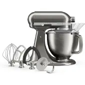 KitchenAid 5KSM50PKVEMS, Standmixer, Grau, Schlagen, Mixen, Whisking, 4,7 l, Medallion Silber, Leiter